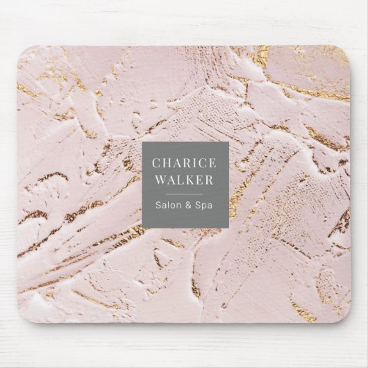 Texturgold Moderne Monogramm-Rose Mousepad (Vorne)