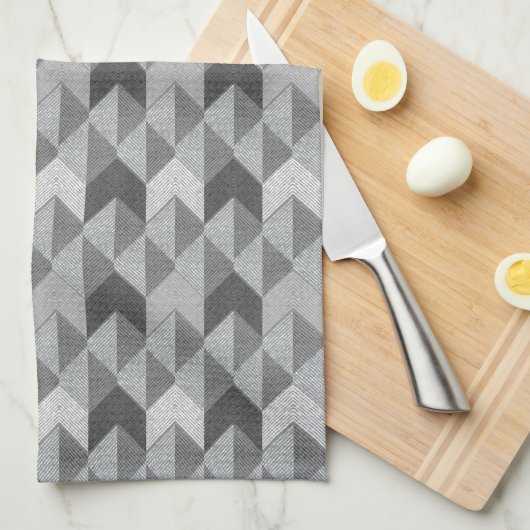 Texturiert grau geometrisch. geschirrtuch (Viertel Falte)