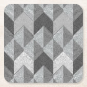 Texturiert grau geometrisch. rechteckiger pappuntersetzer (Vorderseite)