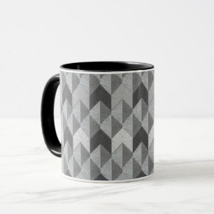 Texturiert grau geometrisch. tasse