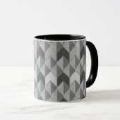 Texturiert grau geometrisch. tasse (VorderseiteRechts)