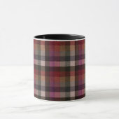 Texturiert rot, grau, Himbeere kariert. Tasse (Zentrum)
