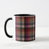 Texturiert rot, grau, Himbeere kariert. Tasse (Links)