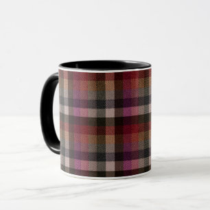 Texturiert rot, grau, Himbeere kariert. Tasse
