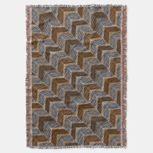 Texturiert, Zickzack, grau und braun Decke (Vorderseite Vertikal)