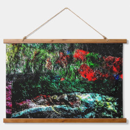 Texturierte abstrakte Holzklappwand, dunkel Wandteppich Mit Holzrahmen