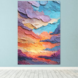 Texturierte abstrakte Wandkunst 'Strahlender Sonne Leinwanddruck