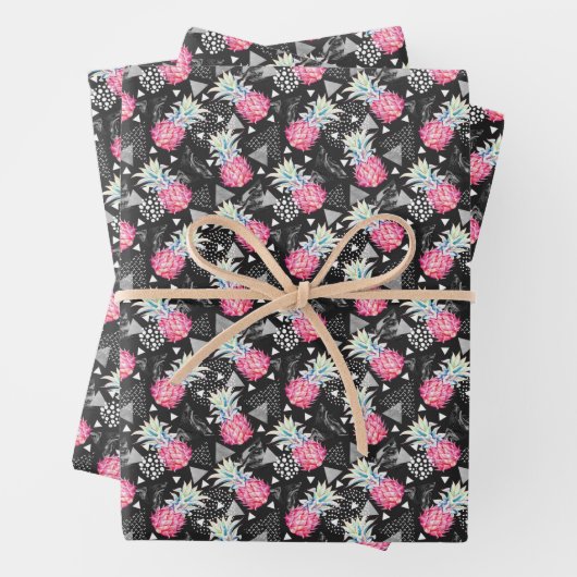 Texturierte Ananas-Muster Geschenkpapier Set (Beispiel)