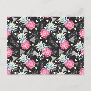 Texturierte Ananas-Muster Postkarte
