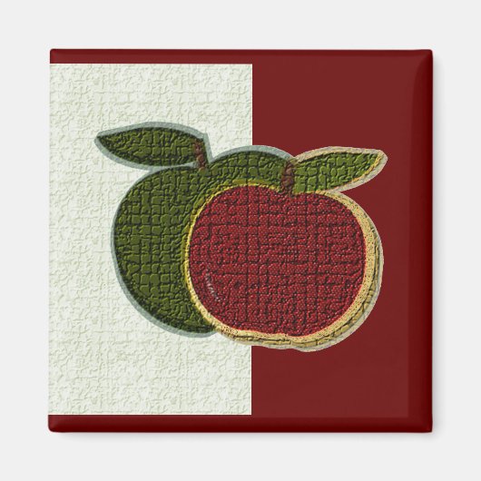 Texturierte Äpfel (Minze/Cranberryi) Magnet (Vorne)