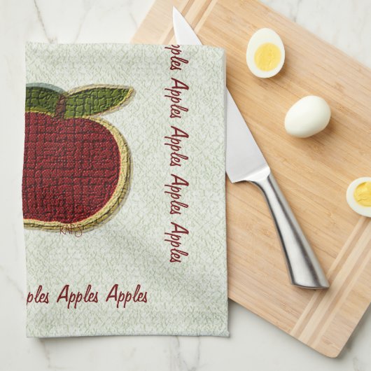 Texturierte Äpfel (Minze) Handtuch (Viertel Falte)