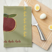 Texturierte Äpfel (Salbei) Handtuch (Viertel Falte)