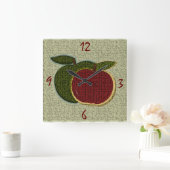 Texturierte Äpfel (Salbei), Uhr (Zuhause)