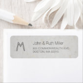 Texturierte Bambuspapiere 1 Monogramm-Adressetiket (Insitu)