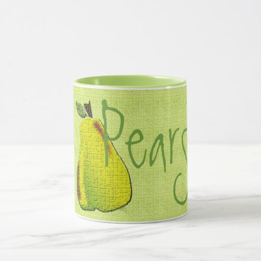 Texturierte Birnen (Limone Tasse) Tasse (Zentrum)