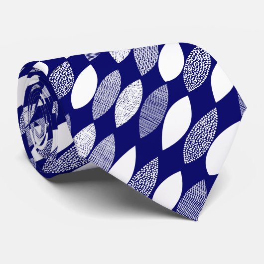 Texturierte Blätter 03 Diagonal - White on Deep Na Krawatte (Gerollt)