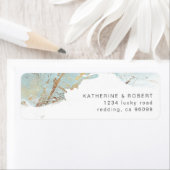 texturierte blaue goldene elegante Hochzeitsadress (Insitu)