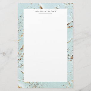texturierte blaue Imitate-Folie Monogram Stationer Briefpapier