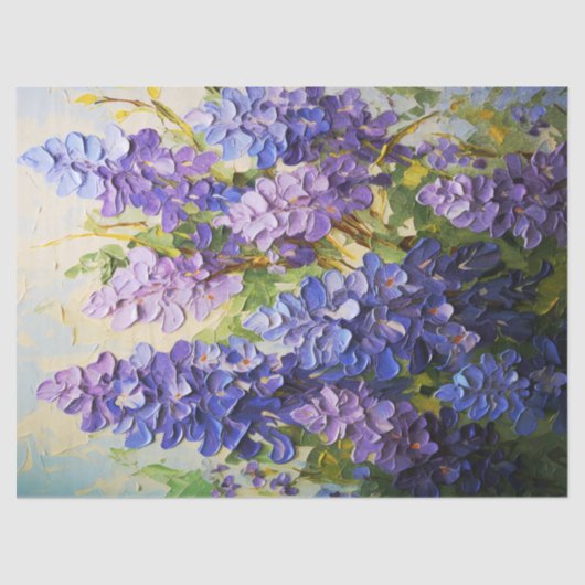 Texturierte blaue Lupins Dekoupage Seidenpapier (Vorderseite)