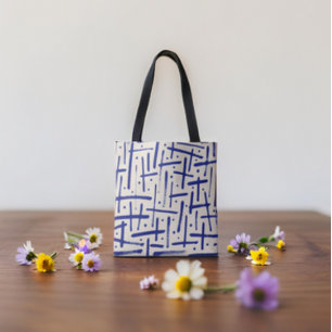 Texturierte blaue Pinselstriche und Punktmuster Tasche