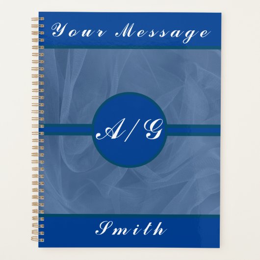 Texturierte blaue Stoffe - jede Farbe Planer (Vorderseite)