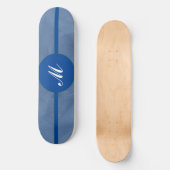 Texturierte blaue Stoffe - Monogramm - Jede Farbe Skateboard (Vorderseite)