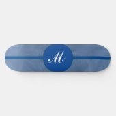 Texturierte blaue Stoffe - Monogramm - Jede Farbe Skateboard (Horizontal)