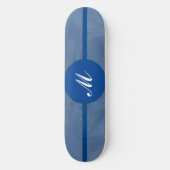 Texturierte blaue Stoffe - Monogramm - Jede Farbe Skateboard (Vorderseite)