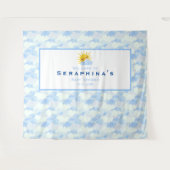 Texturierte blaue und weiße Wolken Babydusche Hint Wandteppich (Vorderseite (Horizontal))