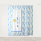 Texturierte blaue und weiße Wolken Babydusche Hint Wandteppich (Vorderseite)