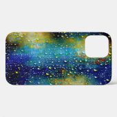 Texturierte blaugelbe blaue, knusprige Tropfen Case-Mate iPhone Hülle (Rückseite (Horizontal))