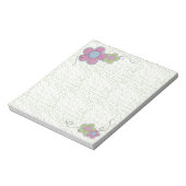 Texturierte Blume (grün/rosa) Notizblock (Rotiert)