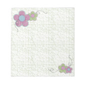 Texturierte Blume (grün/rosa) Notizblock (Vorderseite)