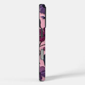 Texturierte Blumenmuster mit violetten Blumen Case-Mate iPhone Hülle (Rückseite / Rechts)