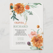 Texturierte Boho-Pampasgras-Hochzeitseinladung Einladung (Vorderseite)