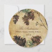 Texturierte Brown Pine Cones Weihnachtsgrüße Karte (Rückseite)