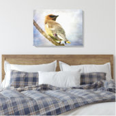 Texturierte Cedar Waxwing Canvas Print Leinwanddruck (Insitu (Schlafzimmer))