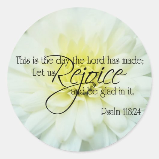 Texturierte Chrysanthemum Psalm 118:24 Runder Aufkleber (Vorderseite)