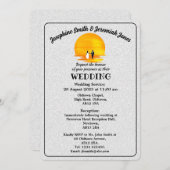 Texturierte Couple Sunset Wedding Card Einladung (Vorne/Hinten)