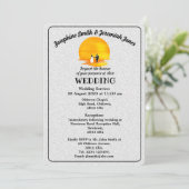 Texturierte Couple Sunset Wedding Card Einladung (Stehend Vorderseite)