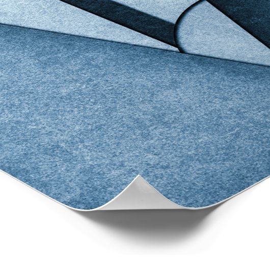 Texturierte Cyanotype Geometrie Abstrakte Kunst Poster (Ecke)