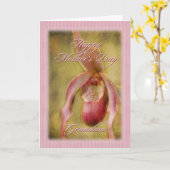 Texturierte Dame Slipper Orchid Mutter Day Card Karte (Gelbe Blume)