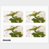 Texturierte Dogwood Bunch Berry Rechteckiger Aufkleber (Blatt)