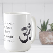 Texturierte Dunkelgrau Om Symbol, 15oz Kaffee Tass Kaffeetasse