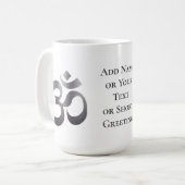 Texturierte Dunkelgrau Om Symbol, 15oz Kaffee Tass Kaffeetasse (Vorderseite Links)