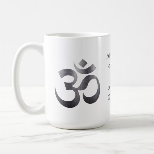 Texturierte Dunkelgrau Om Symbol, 15oz Kaffee Tass Kaffeetasse (Links)