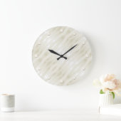 Texturierte edle hellbeige und weiß große wanduhr (Zuhause)