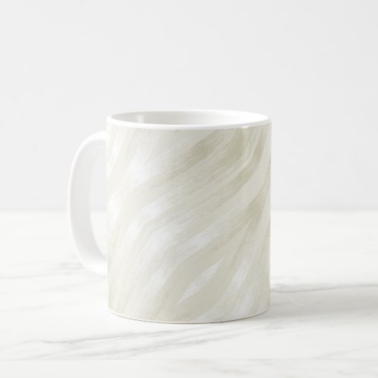 Texturierte edle hellbeige und weiß kaffeetasse (Vorderseite Links)