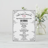 Texturierte Einladung zum Hochzeitsempfang mit 1-s (Stehend Vorderseite)