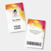 Texturierte Farbanleitung Mitarbeiter-Foto, Bar-Co Ausweis (Vorder- & Rückseite)